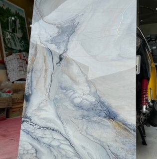 Gạch lát nền 60x120 khắc kim lát biệt thự