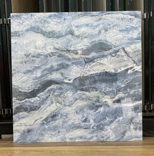 Gạch lát nền bóng kiếng 8080 mã 88203 màu xanh vân đá