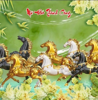 TRANH BÁT MÃ ÉP KÍNH CAO CẤP