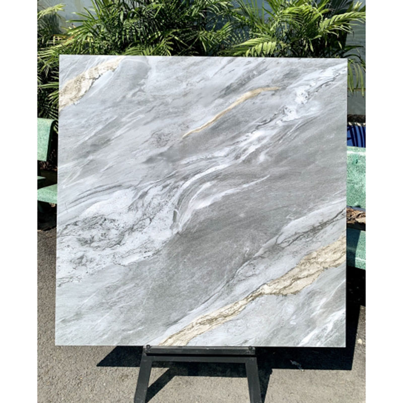 Gạch 100x100 lát nền vân xám khắc kim