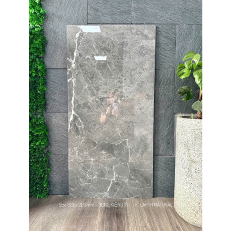 Gạch lát nền 60x120 bóng kiếng xám vân đá